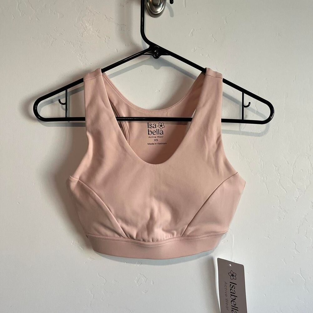NWT Isabella active wear Soft pink active sports bra xs
